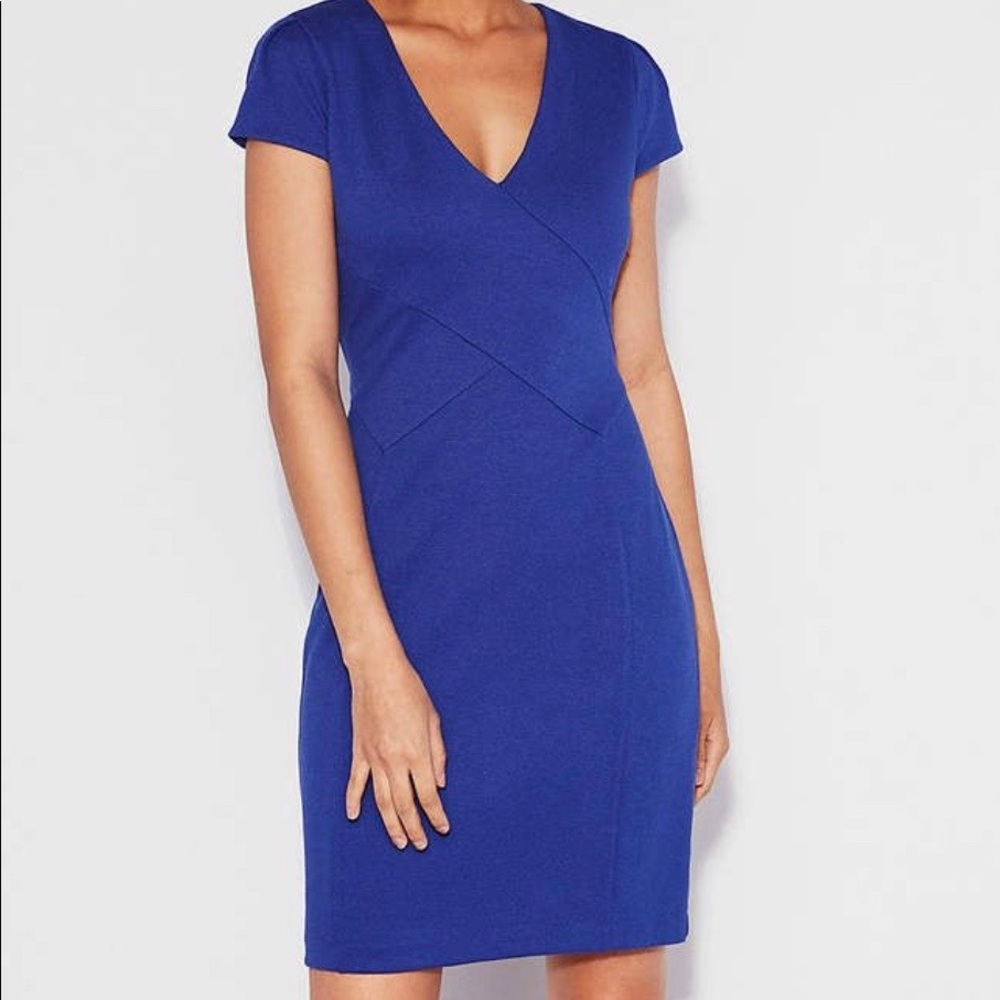 Express Blue Sheath Dress XS Petite